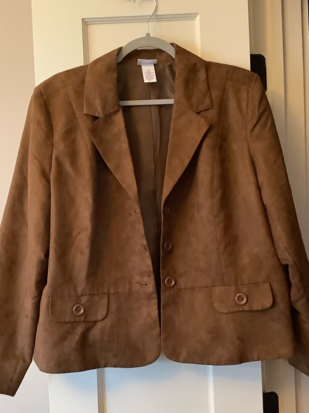 Women’s Brown Suede-Effect Blazer Jacket - Picture 9 of 9